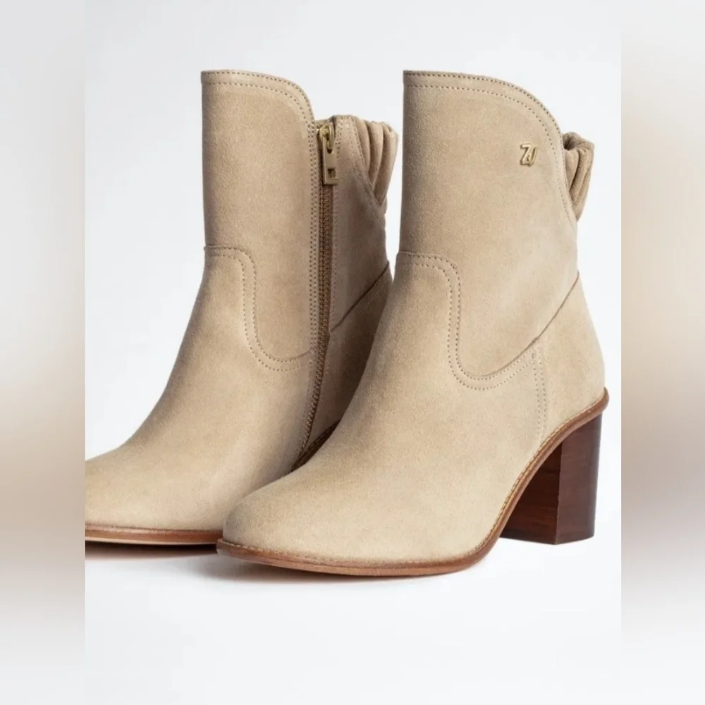 Zadig & Voltaire Lena Suede Ankle Boots Size 7.5